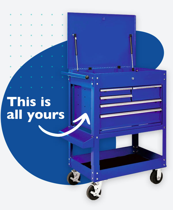A Blue Tool Chest and Free Tool Kit For The Davidson Service Technician Program